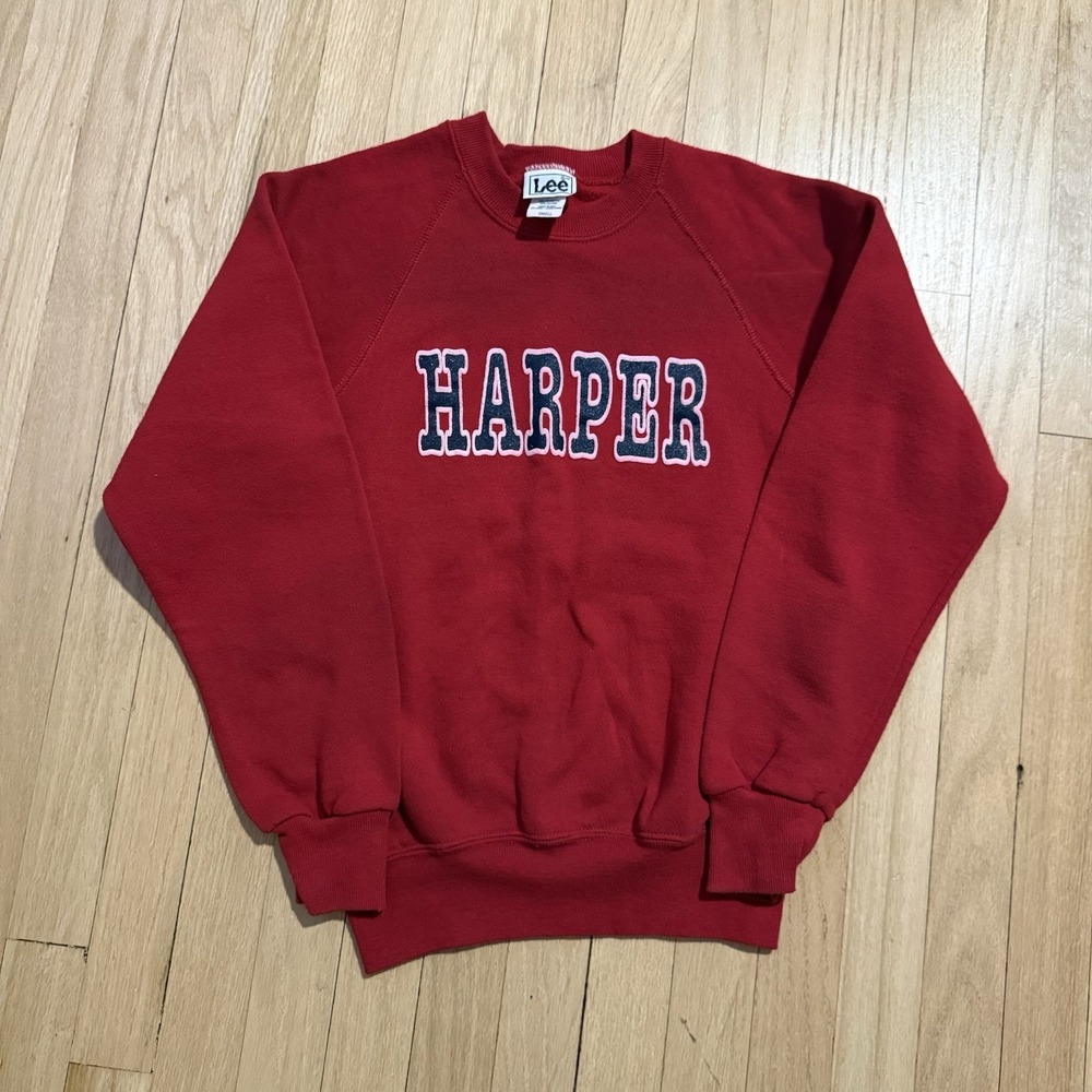 Vintage 90s‎ Harper College Lee Sweater Adult Small Pullover Concert Sweatshirt